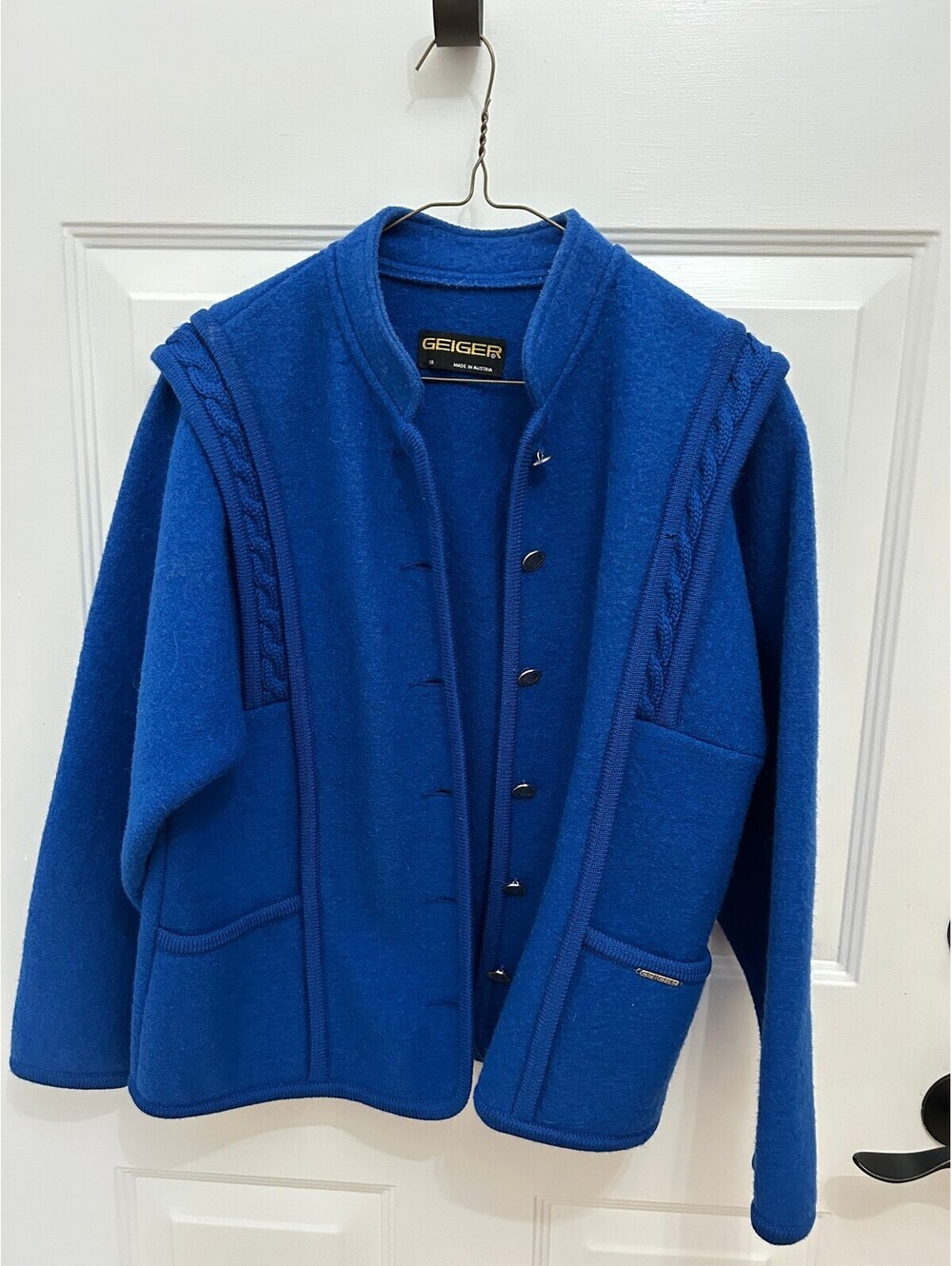 Geiger made in Austria blue boiled wool jacket